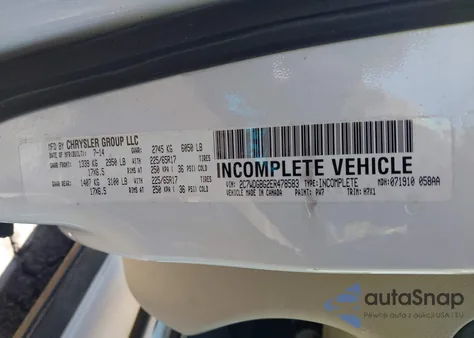 2014 Dodge Grand Caravan Se z USA, uszkodzony, nr VIN 2C7WDGBG2ER478583